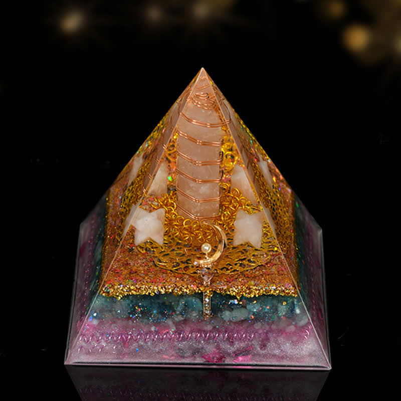Olivenorma 12cm Piramide di Orgone di Guarigione Energetica in Pietra Naturale
