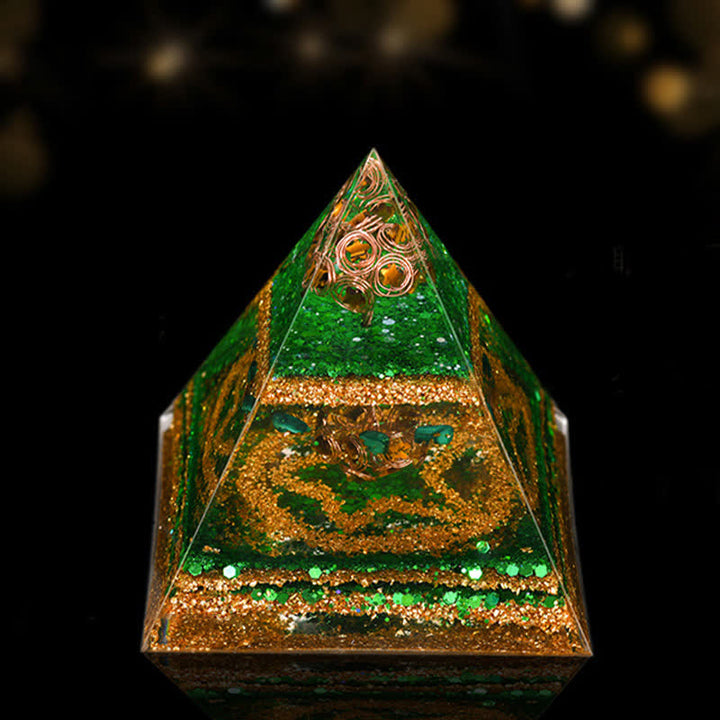 Olivenorma 12cm Piramide di Orgone di Guarigione Energetica in Pietra Naturale