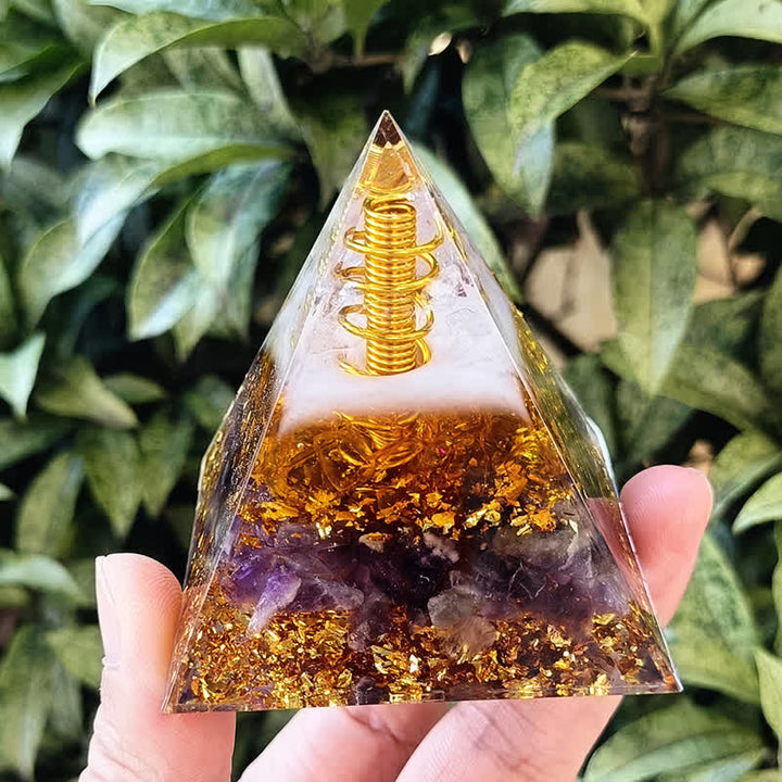 Olivenorma Quarzo Rosa Ametista Drago Adesivo Orgone Piramide