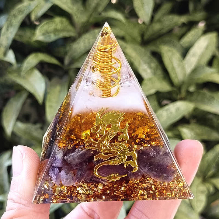 Olivenorma Quarzo Rosa Ametista Drago Adesivo Orgone Piramide