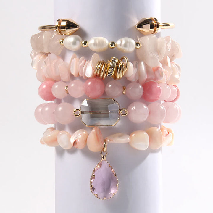 Olivenorma Perline di Cristallo Accessori in Metallo Bracciale Set 