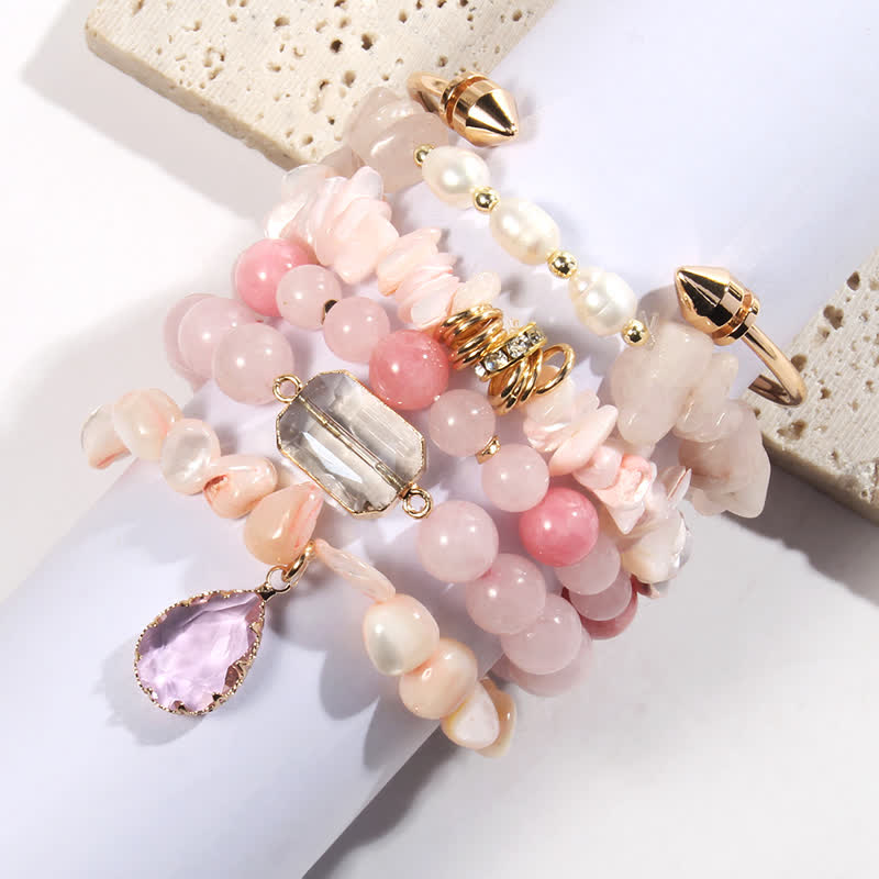 Olivenorma Perline di Cristallo Accessori in Metallo Bracciale Set 