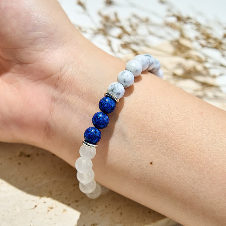Bracciale Olivenorma con perline di lapislazzuli e cristalli trasparenti