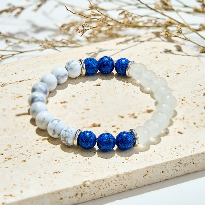 Bracciale Olivenorma con perline di lapislazzuli e cristalli trasparenti