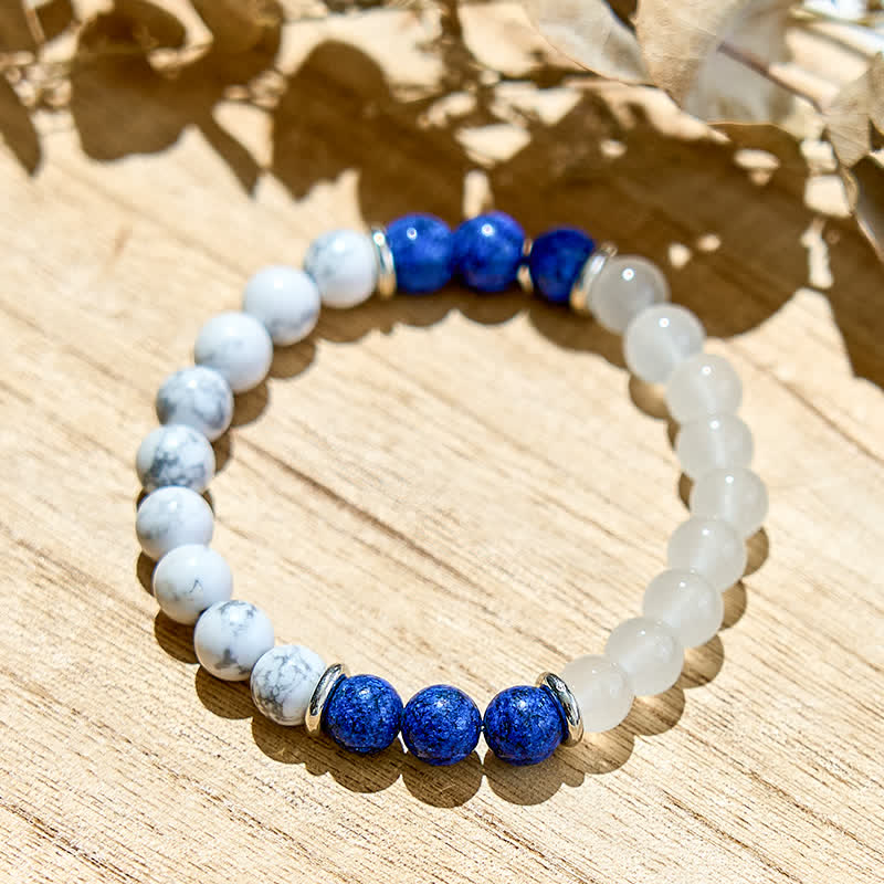 Bracciale Olivenorma con perline di lapislazzuli e cristalli trasparenti