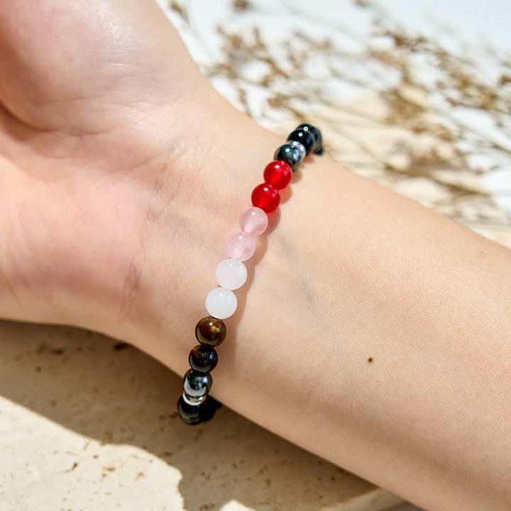 Bracciale Olivenorma con perline di onice nero in cristallo naturale 