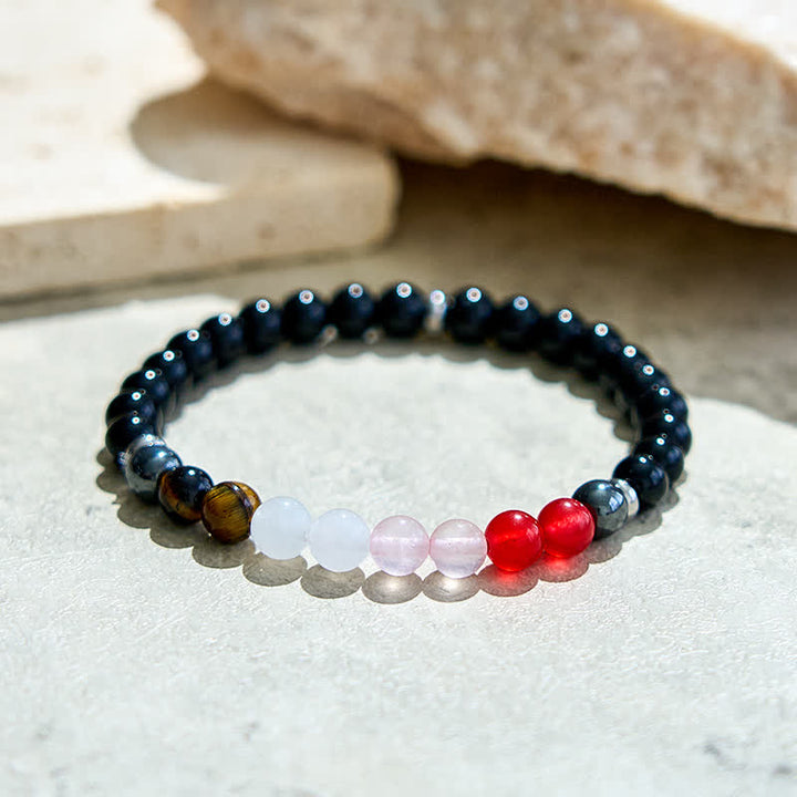 Bracciale Olivenorma con perline di onice nero in cristallo naturale 