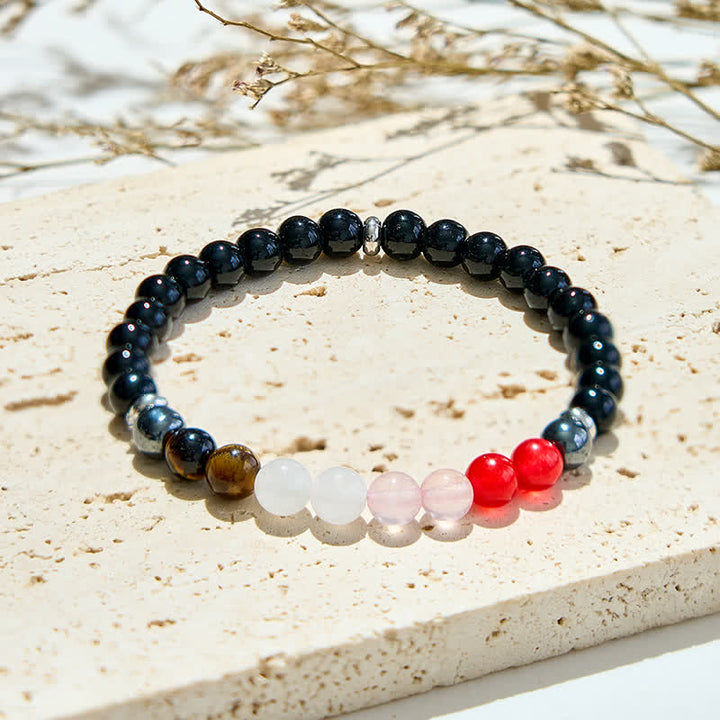Bracciale Olivenorma con perline di onice nero in cristallo naturale 