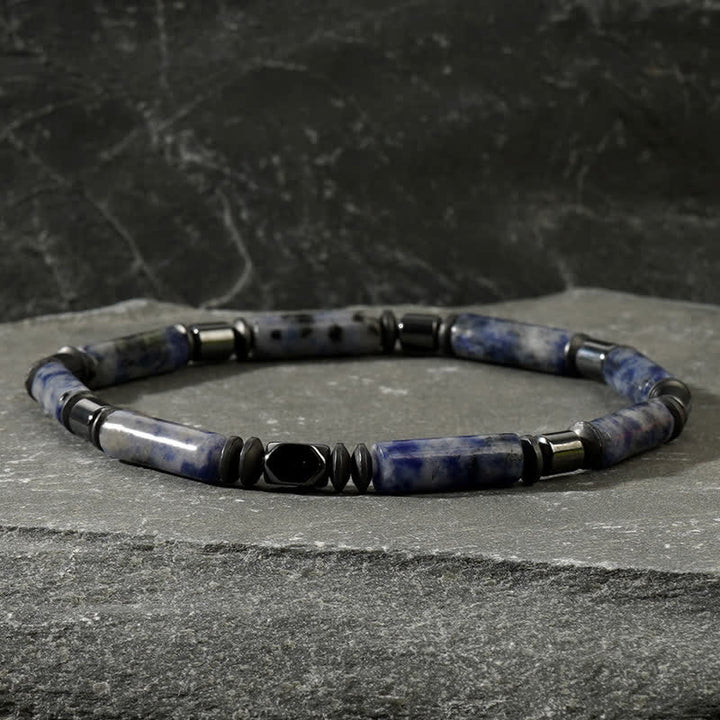 Bracciale Olivenorma con perline di diaspro blu ematite naturale 