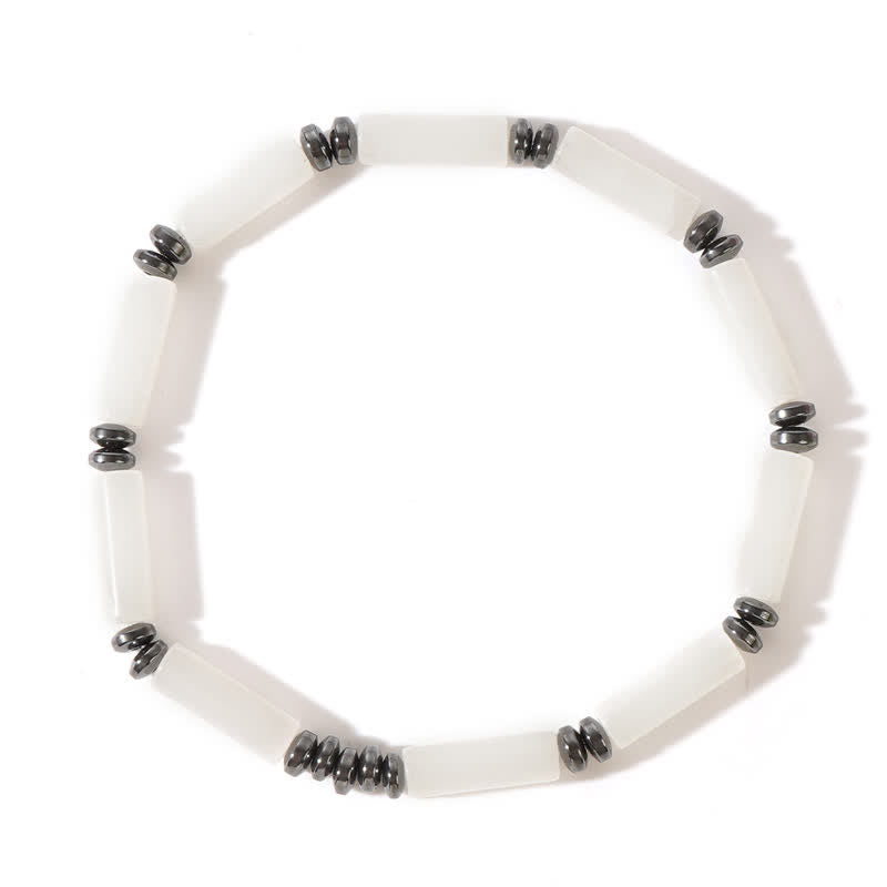 Bracciale Olivenorma con perline di diaspro in cristallo trasparente a strisce lunghe 