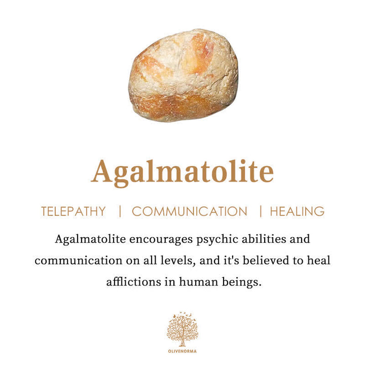 Bracciale Olivenorma con perline di agalmatolite naturale a strisce lunghe 