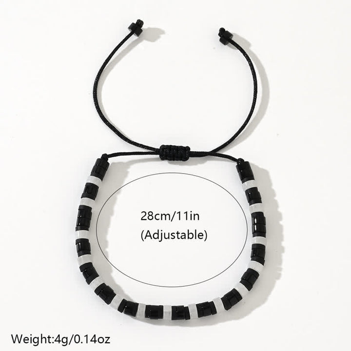 Bracciale Olivenorma con perline di ossidiana di cristallo trasparente a forma di rullo 