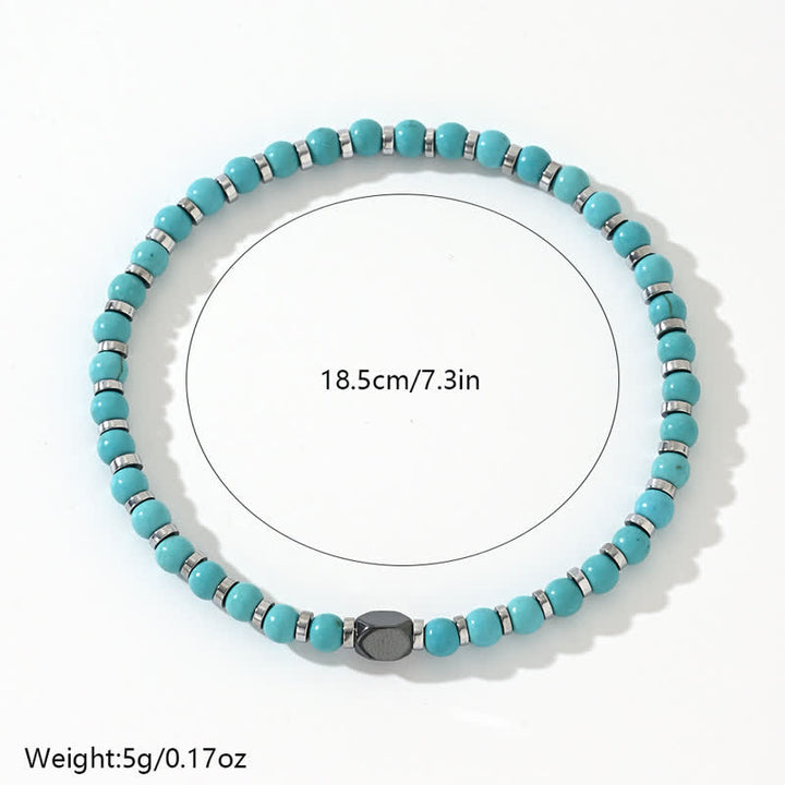 Bracciale Olivenorma in perline di turchese ematite naturale 