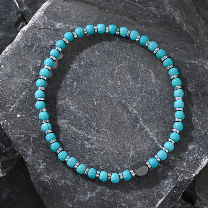 Bracciale Olivenorma in perline di turchese ematite naturale 