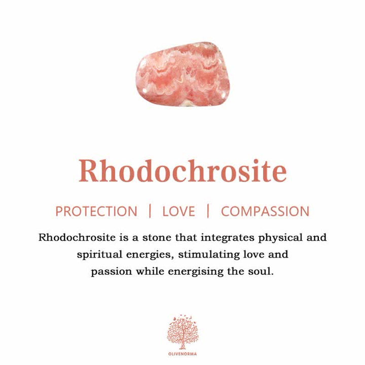 Braccialetto di perline di rodocrosite con pietra del sole e occhio di tigre Olivenorma 
