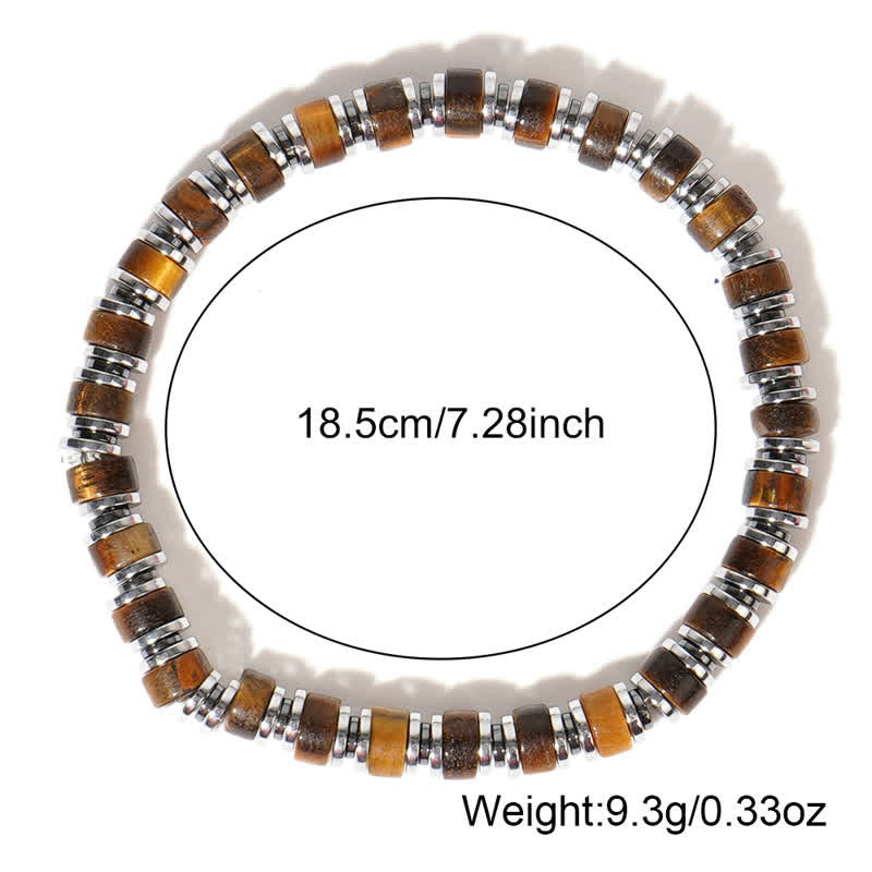 Braccialetto di perline di rodocrosite con pietra del sole e occhio di tigre Olivenorma 