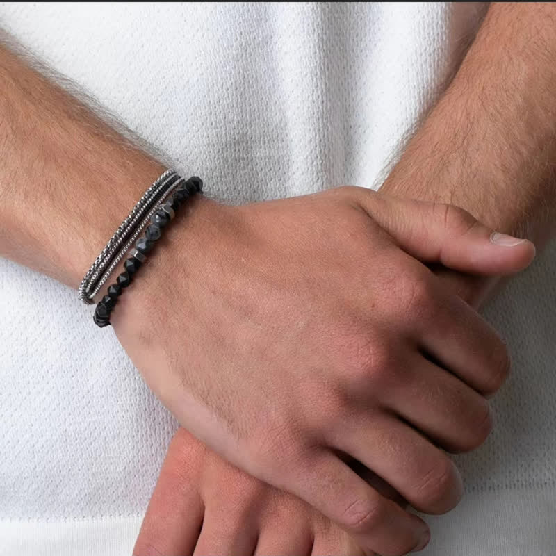 Set di accessori perline perline in labradorite di ossidiana Olivenorma in metallo