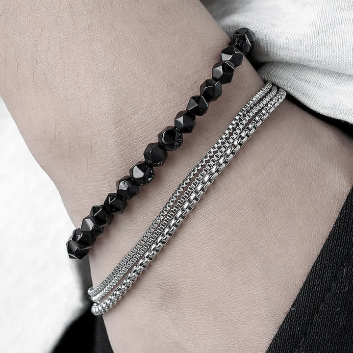 Set di accessori perline perline in labradorite di ossidiana Olivenorma in metallo