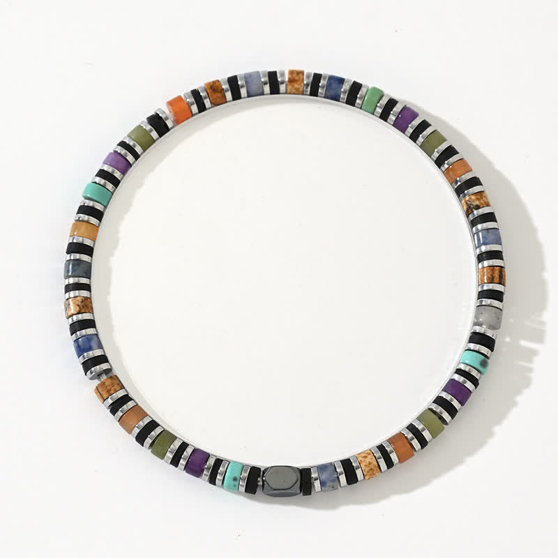 Braccialetto di perline a rulli con cristalli naturali color Olivenorma 