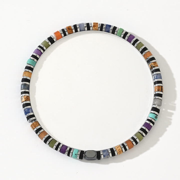 Braccialetto di perline a rulli con cristalli naturali color Olivenorma 