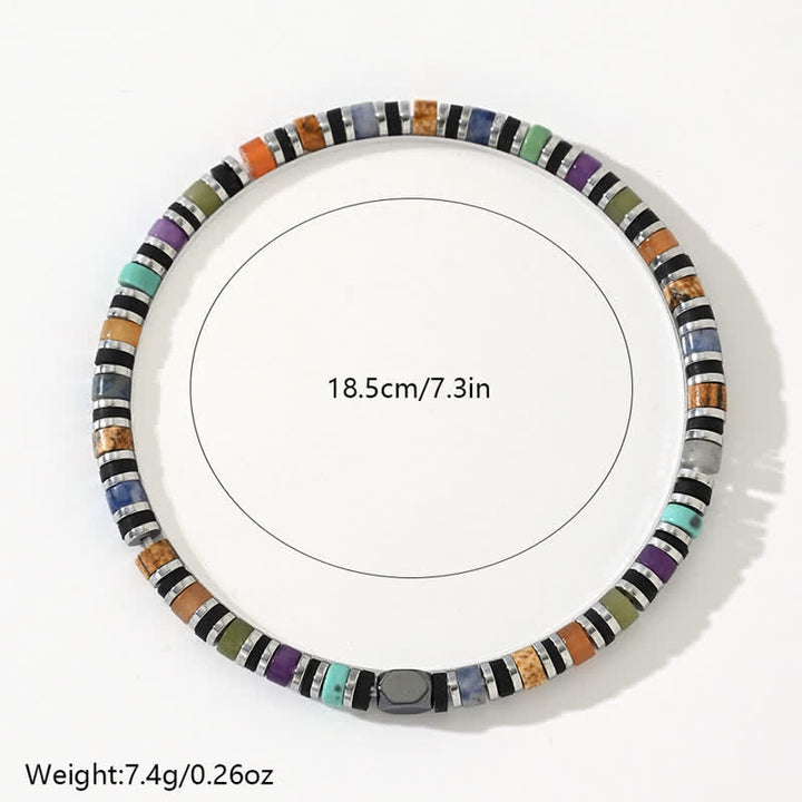 Braccialetto di perline a rulli con cristalli naturali color Olivenorma 