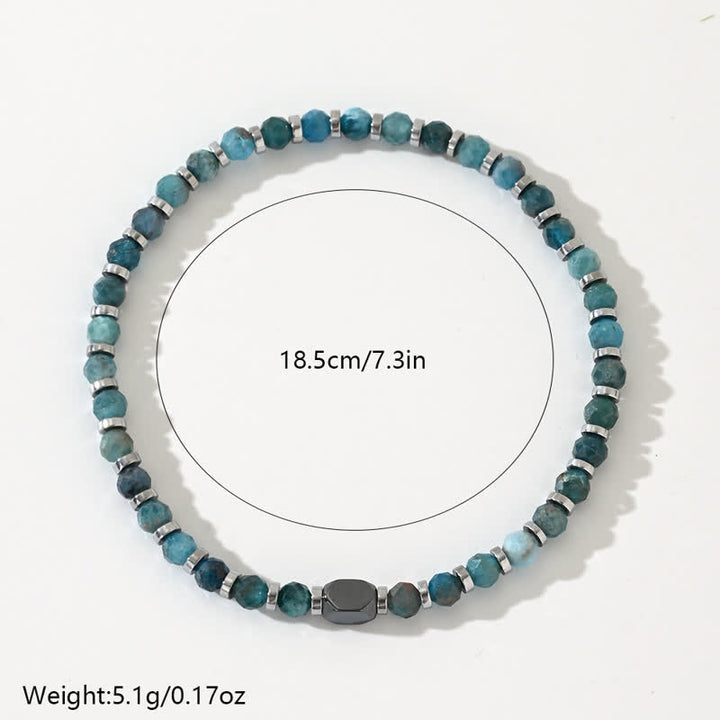 Bracciale Olivenorma in perline di ematite blu apatite naturale 