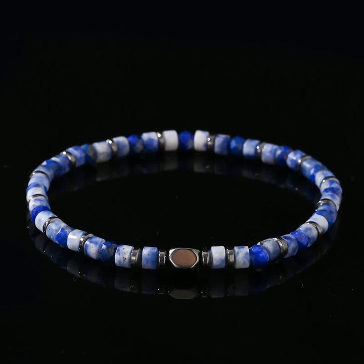 Bracciale in perline di sodalite ematite naturale Olivenorma 