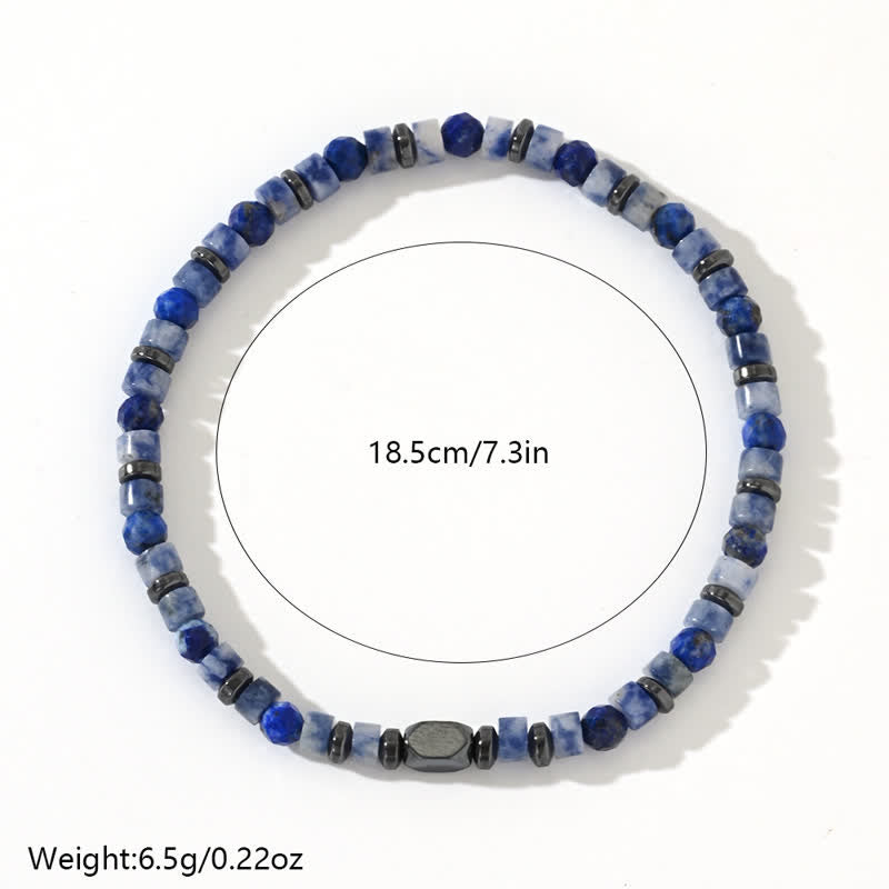 Bracciale in perline di sodalite ematite naturale Olivenorma 