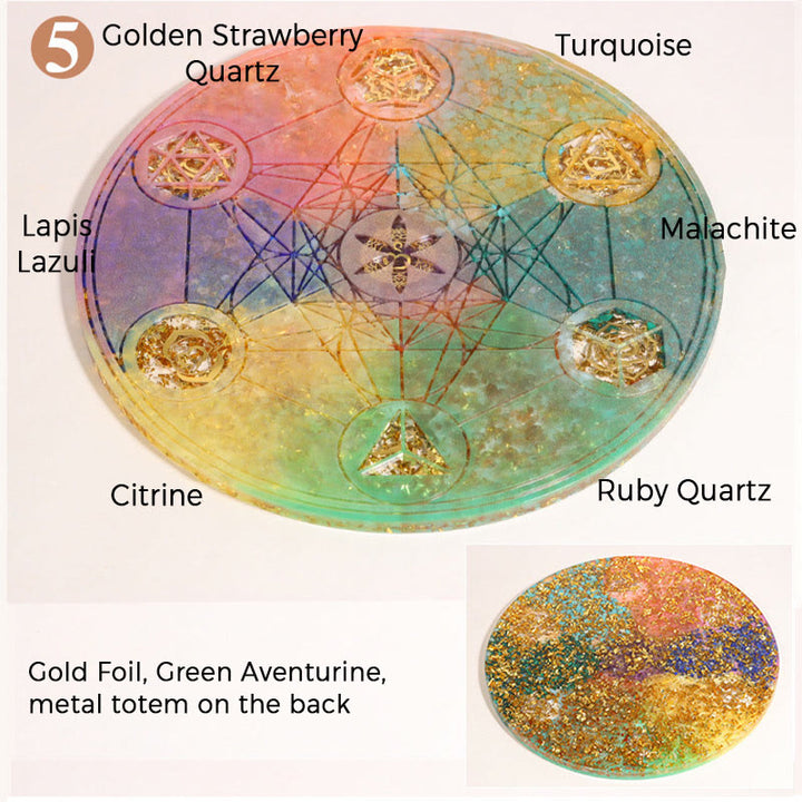 Olivenorma Cristallo naturale Chakra Orgone Piramidi Base Cristallo Array