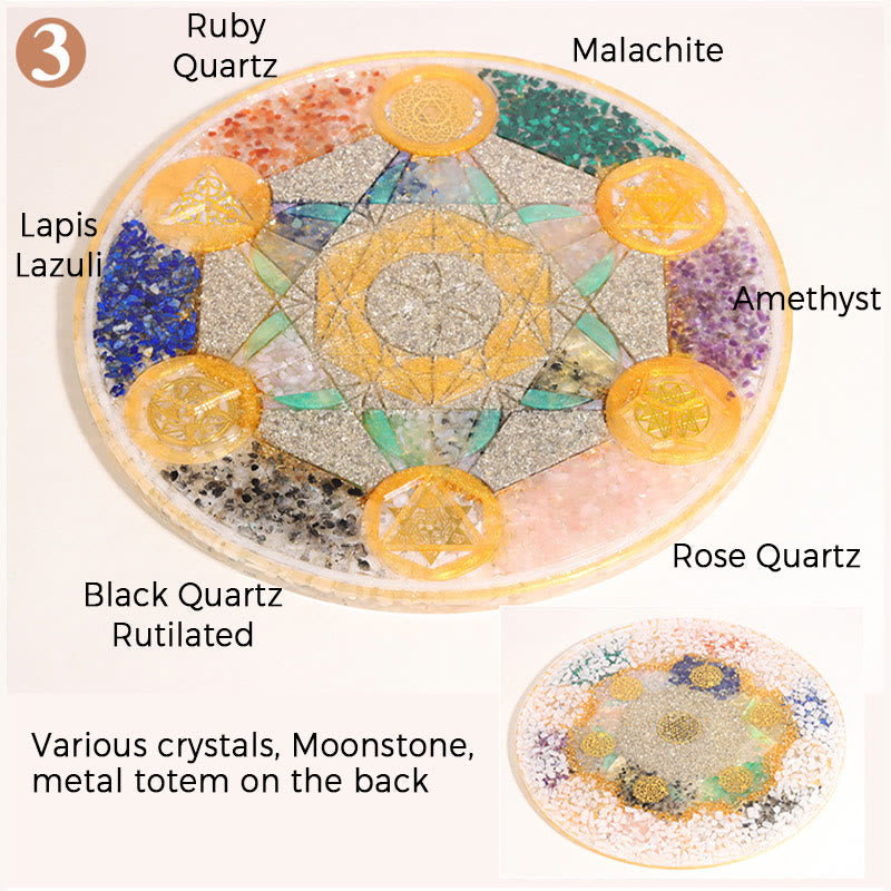 Olivenorma Cristallo naturale Chakra Orgone Piramidi Base Cristallo Array
