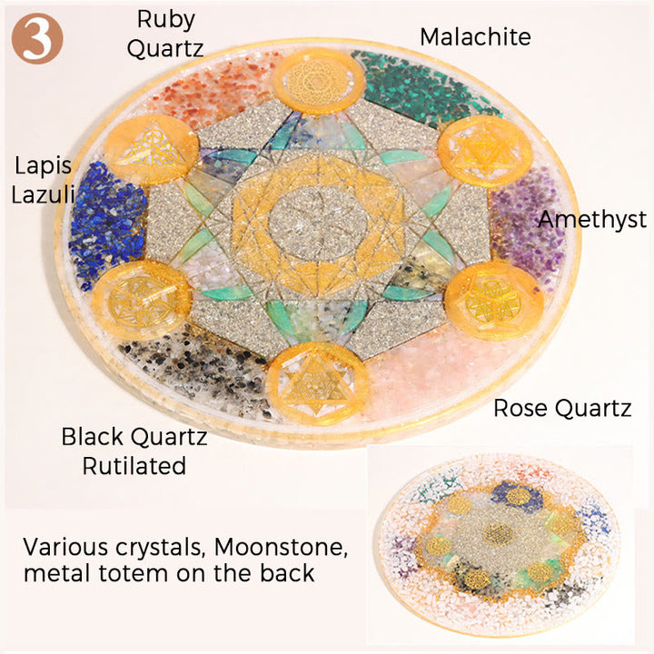 Olivenorma Cristallo naturale Chakra Orgone Piramidi Base Cristallo Array