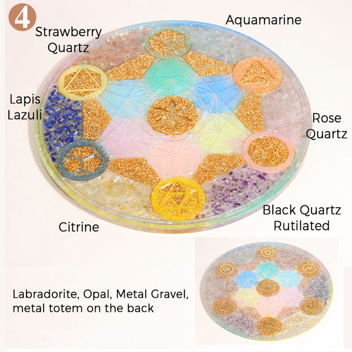 Olivenorma Cristallo naturale Chakra Orgone Piramidi Base Cristallo Array