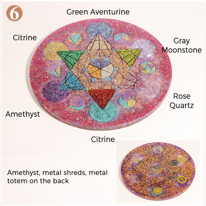 Olivenorma Cristallo naturale Chakra Orgone Piramidi Base Cristallo Array