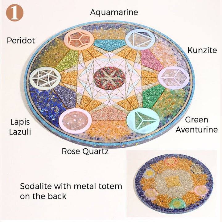 Olivenorma Cristallo naturale Chakra Orgone Piramidi Base Cristallo Array
