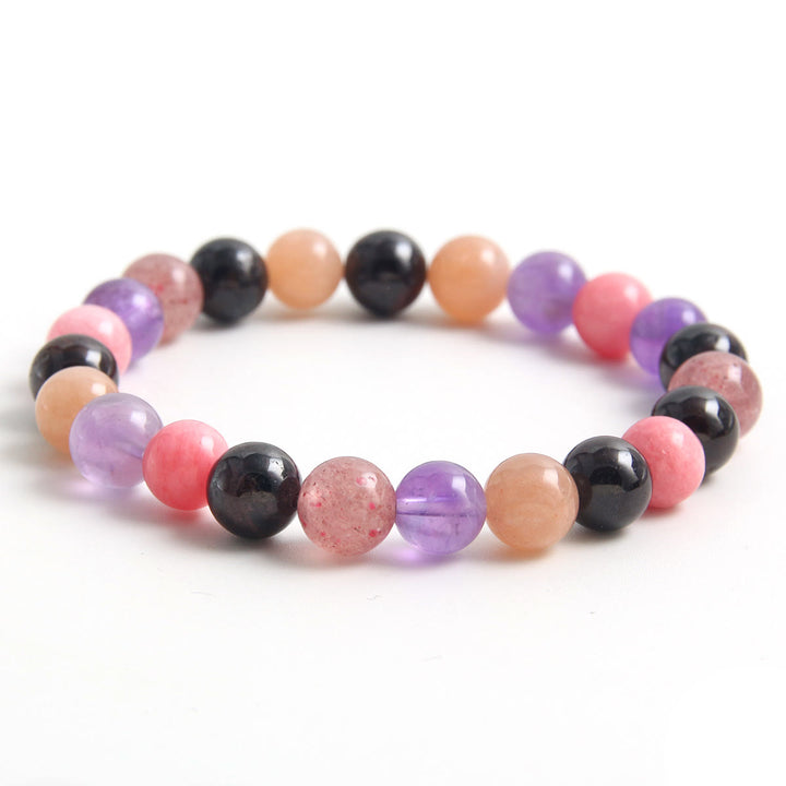 Bracciale elastico con perline di pietre preziose curative Olivenorma da 8 mm 
