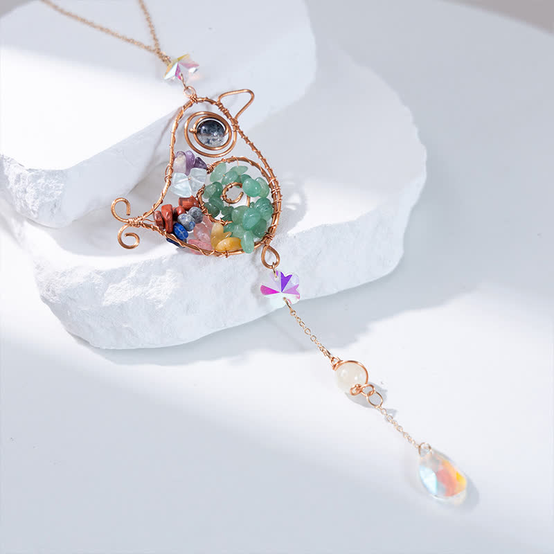 Olivenorma Chakra Ghiaia Filo di Rame Uccello Campanello Eolico