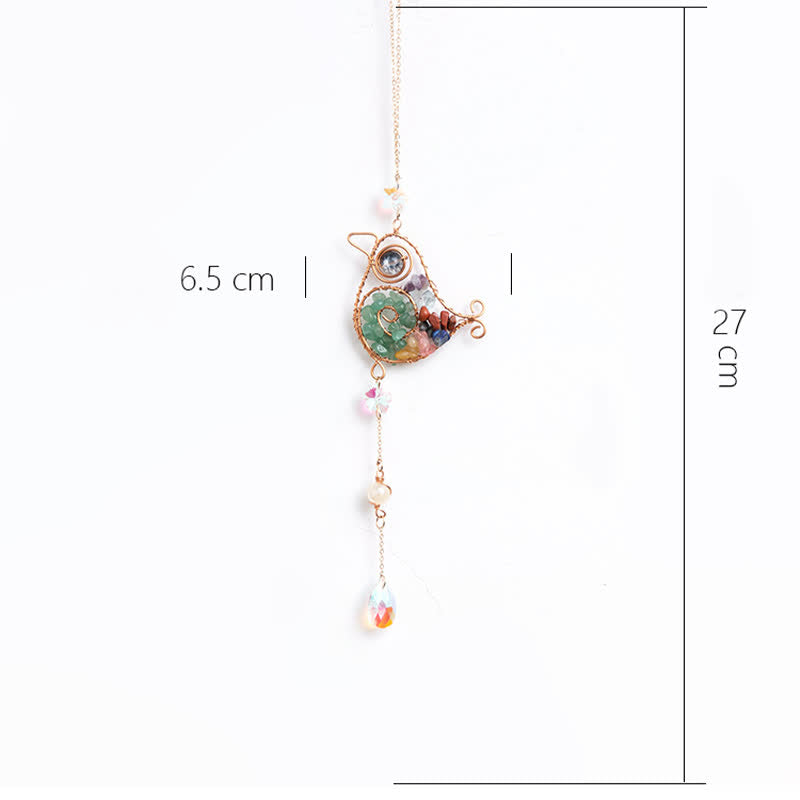 Olivenorma Chakra Ghiaia Filo di Rame Uccello Campanello Eolico