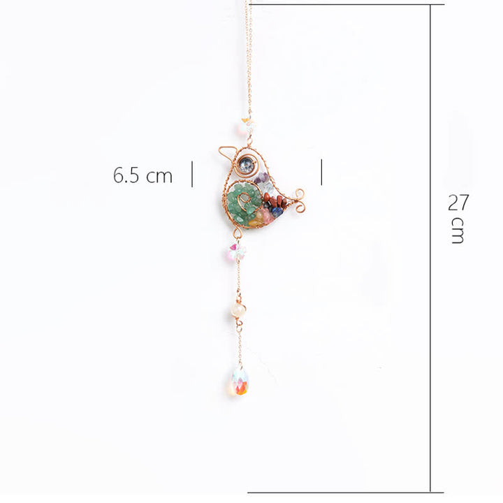 Olivenorma Chakra Ghiaia Filo di Rame Uccello Campanello Eolico