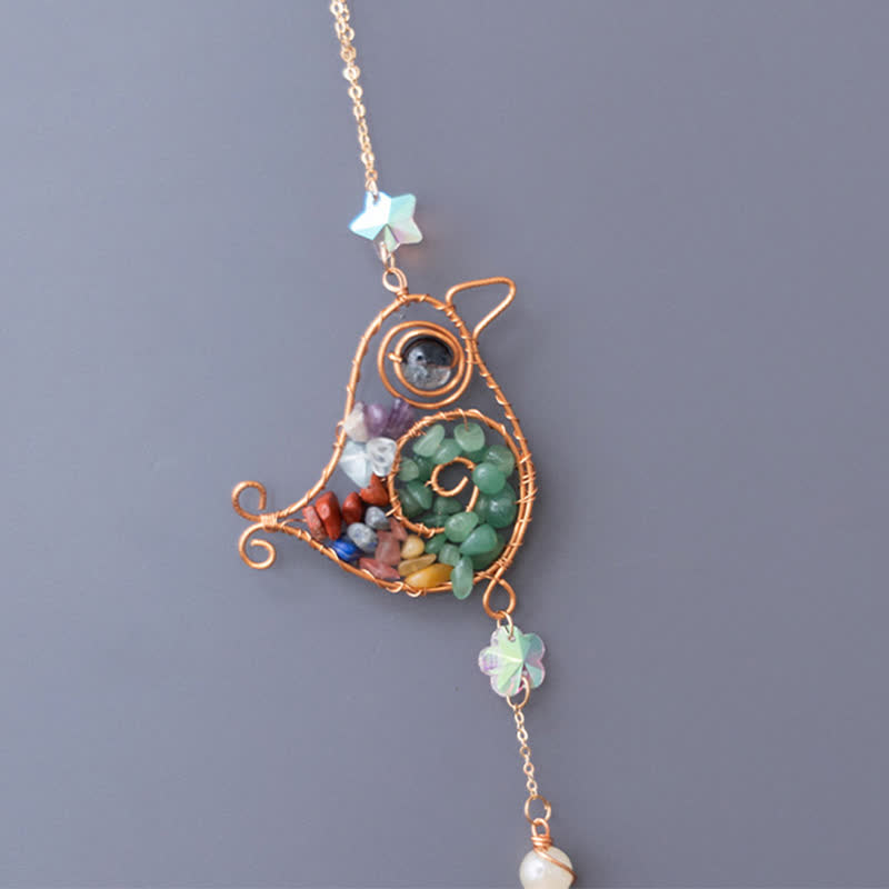 Olivenorma Chakra Ghiaia Filo di Rame Uccello Campanello Eolico