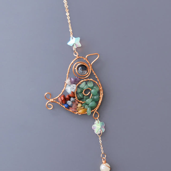 Olivenorma Chakra Ghiaia Filo di Rame Uccello Campanello Eolico