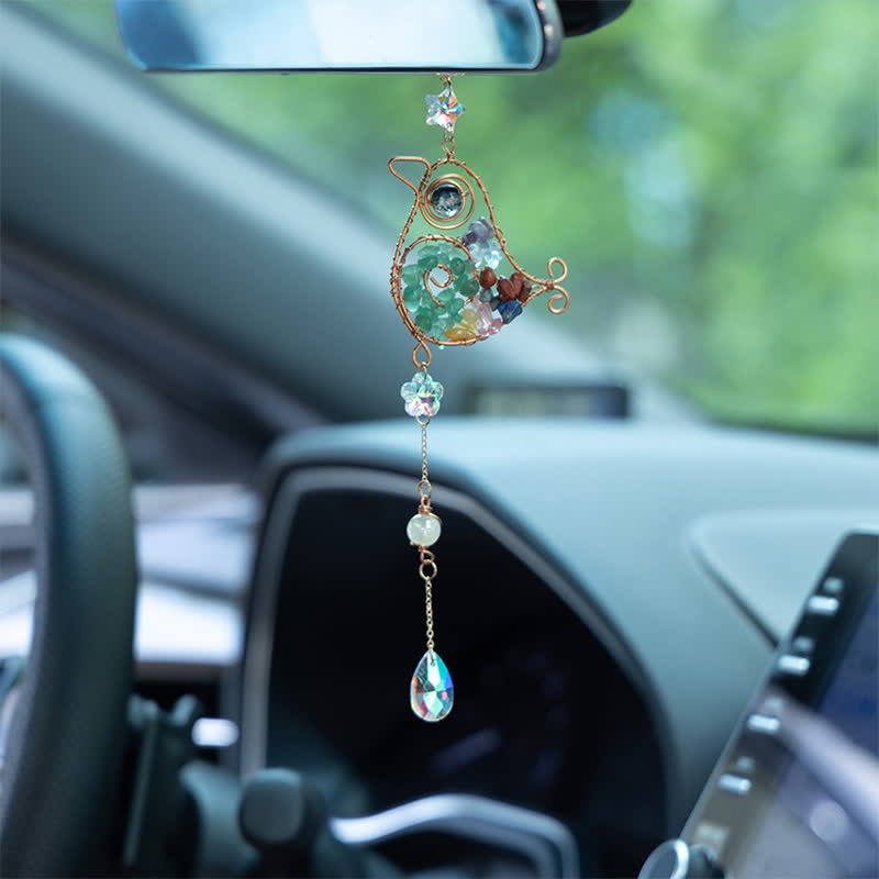 Olivenorma Chakra Ghiaia Filo di Rame Uccello Campanello Eolico