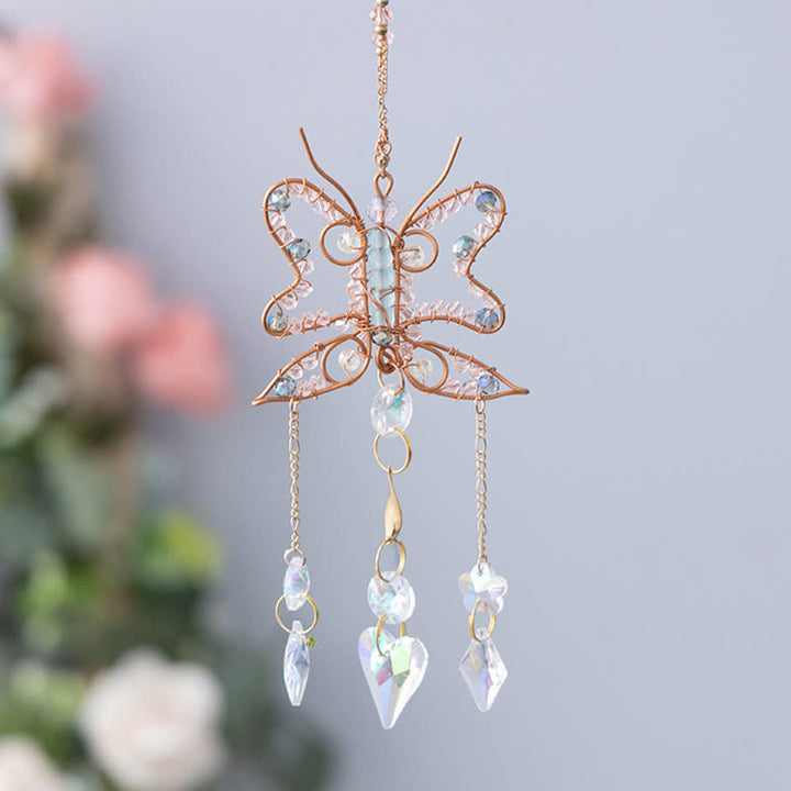 Olivenorma Crystal Copper Wire Wind Chime farfalla con avvolgimento