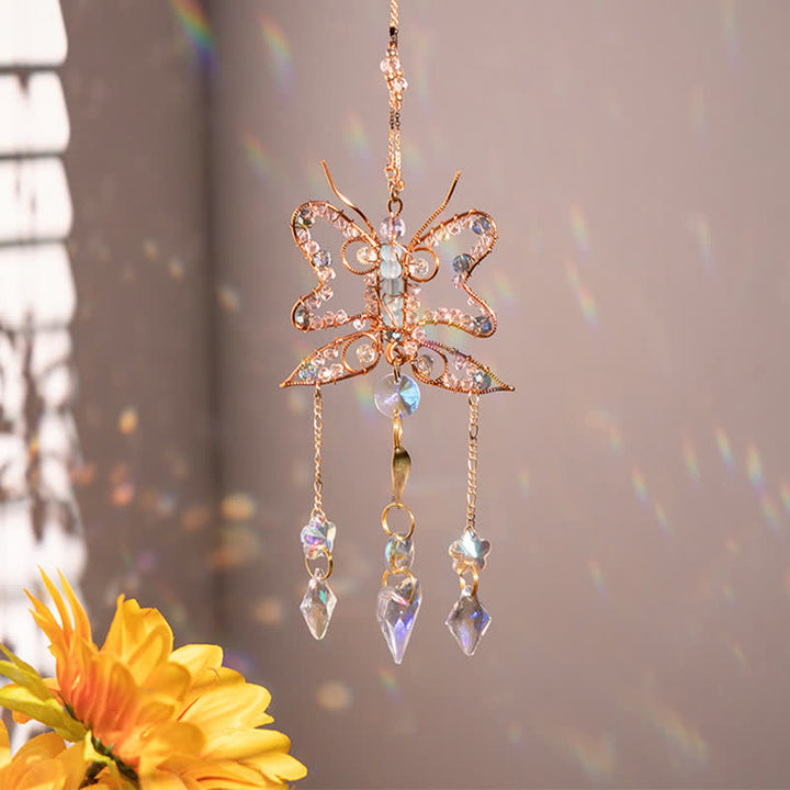 Olivenorma Crystal Copper Wire Wind Chime farfalla con avvolgimento