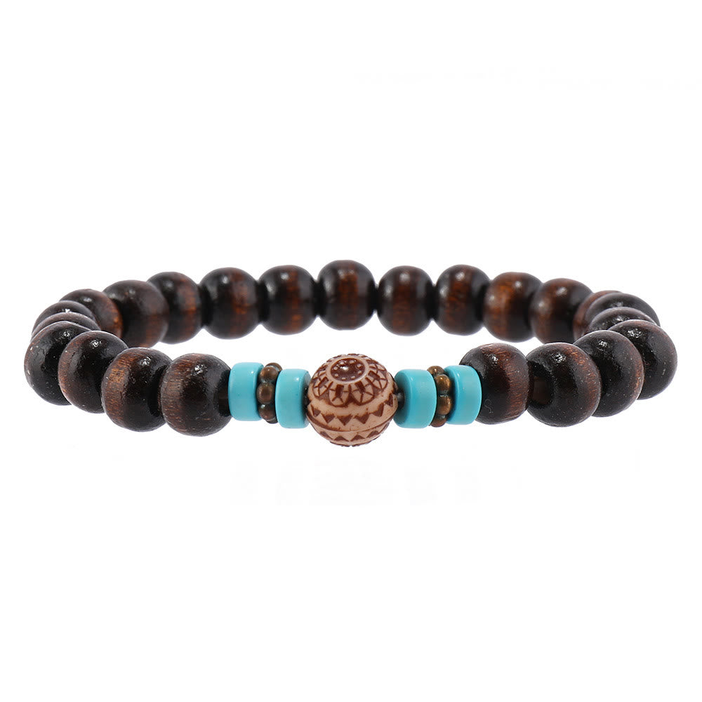 Olivenorma Feather Bracciale in pelle intrecciata fatta a mano in pietra naturale - image 6