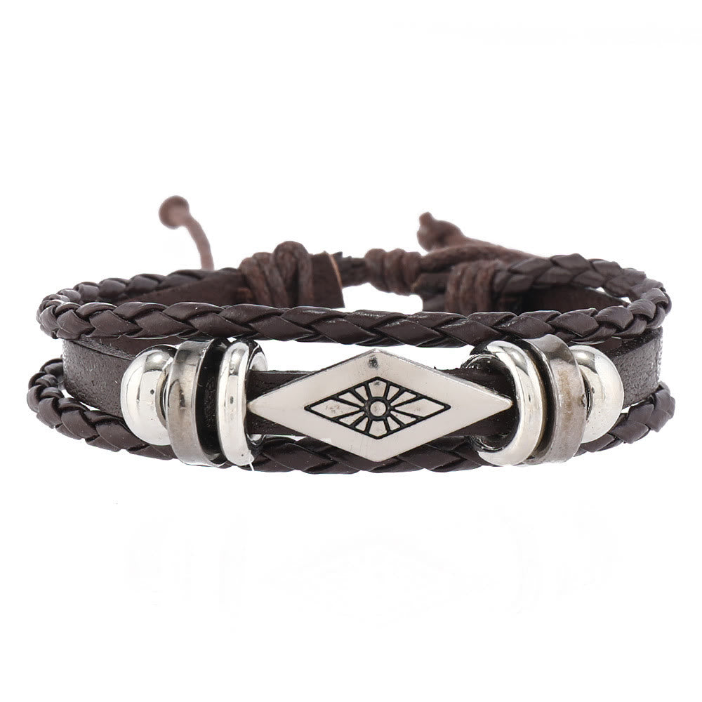 Olivenorma Feather Bracciale in pelle intrecciata fatta a mano in pietra naturale - image 5