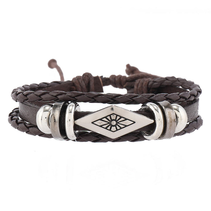 Olivenorma Feather Bracciale in pelle intrecciata fatta a mano in pietra naturale - image 5