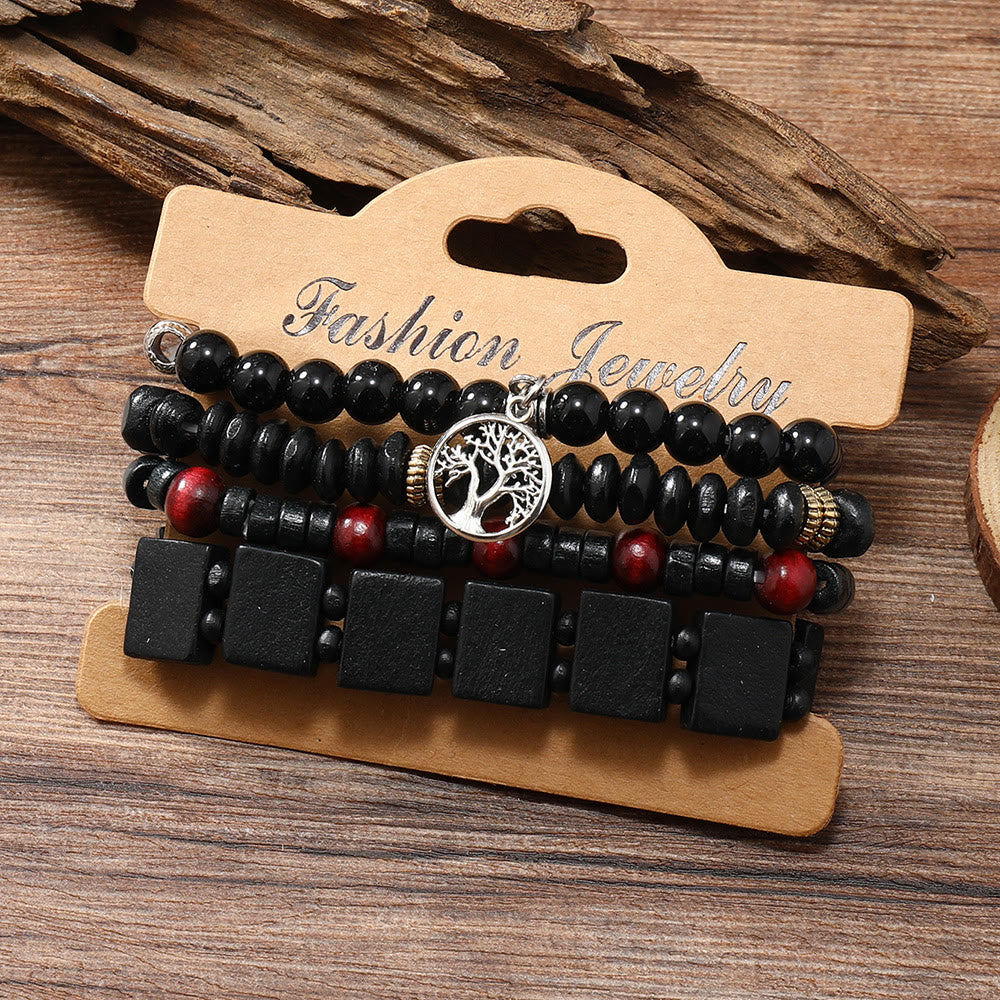 Set di braccialetti Olivenorma Albero della Pace 7 Chakra Gemstone 4 pezzi