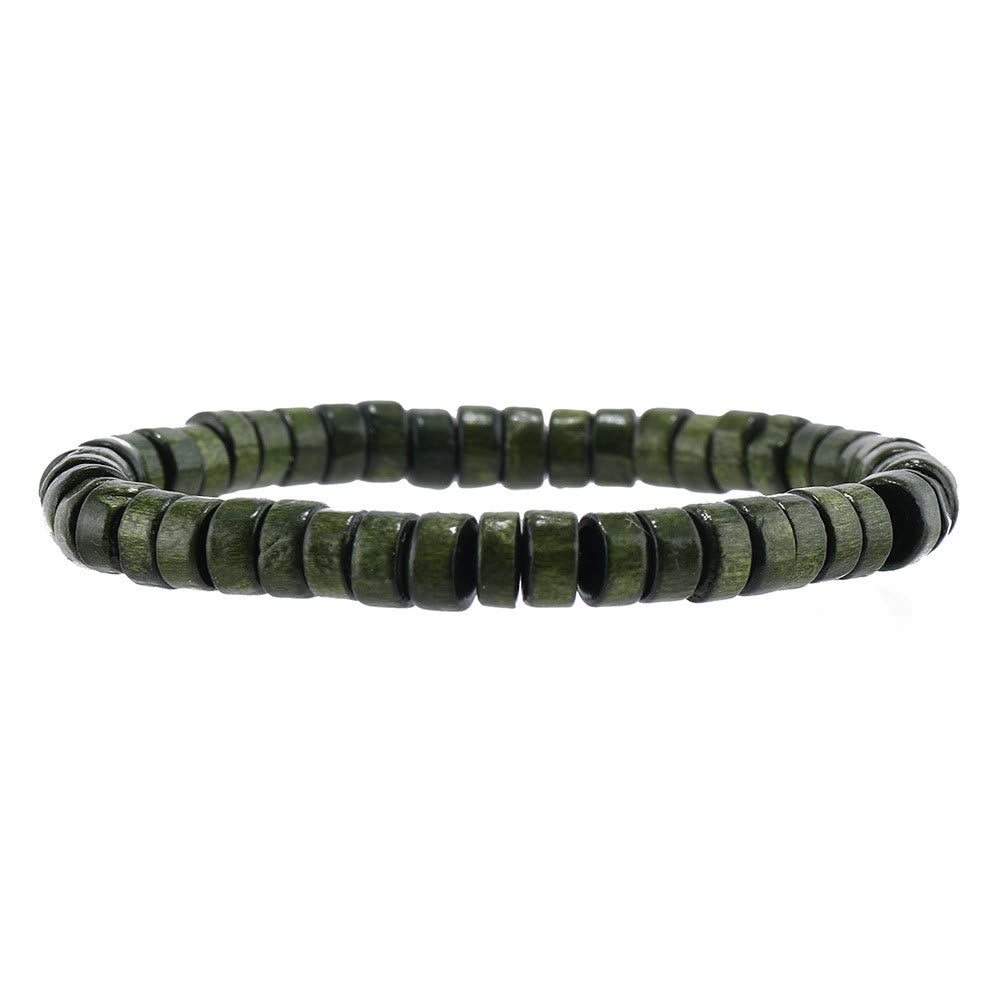 Olivenorma Feather Perline di legno Braccialetto di perline turchese Set 