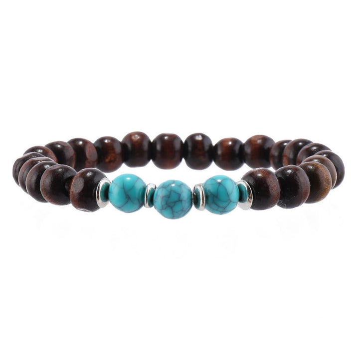 Olivenorma 5 pezzi set di braccialetti di perline di protezione contro il malocchio turchese 