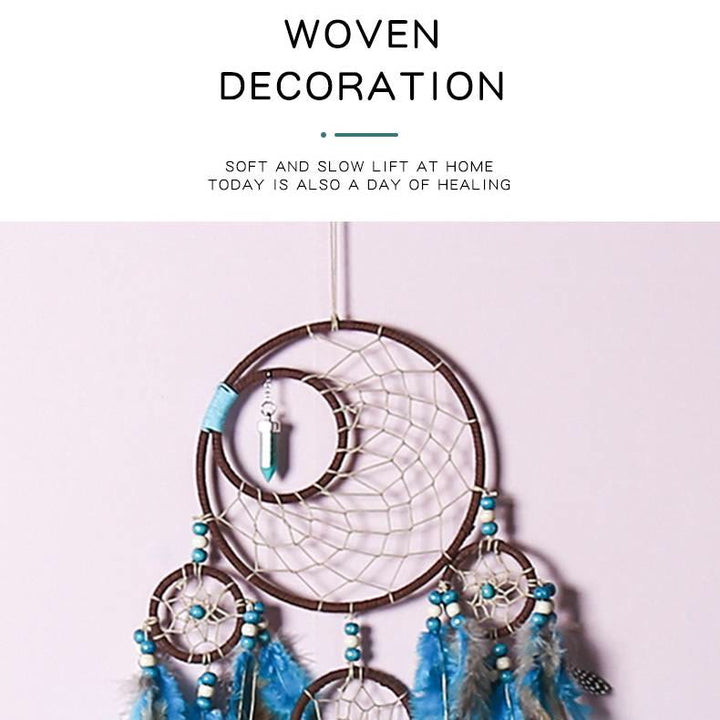 Olivenorma Boho Moon Dreamcatcher 5 Anelli Acchiappasogni Turchese